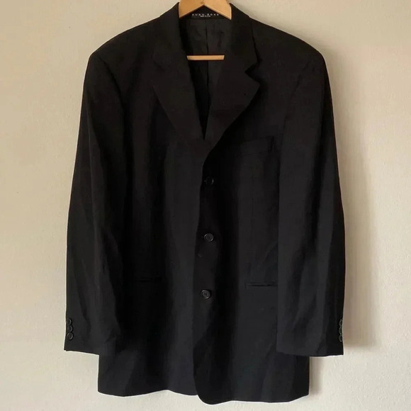 Hugo Boss sz 40R black wool blazer suit jacket in excellent pre owned condition - Picture 1 of 9